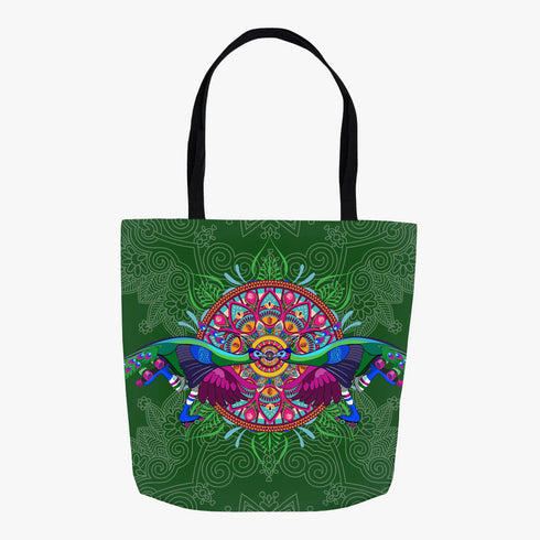 Roller Skating Peacock Canvas Tote